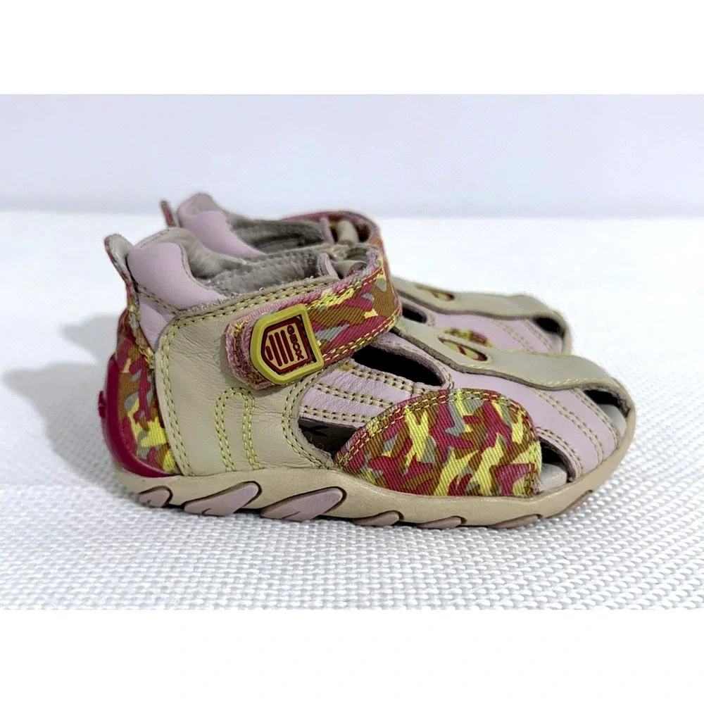 Geox Respira Shoes Girls Sandals US 6.5 EUR 22 Leather Dusty Pink Beige Logo